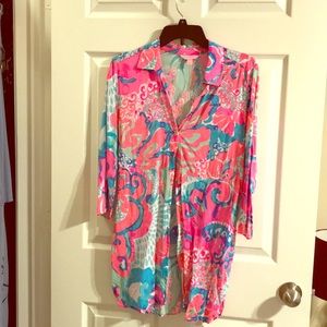 Lilly Pulitzer button up beach cover up